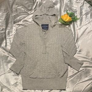 🌹 PENNY LANE • CRAFTED FOR COMFORT GRAY HOODED FASHION SWEATER